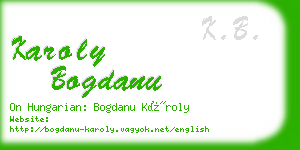 karoly bogdanu business card